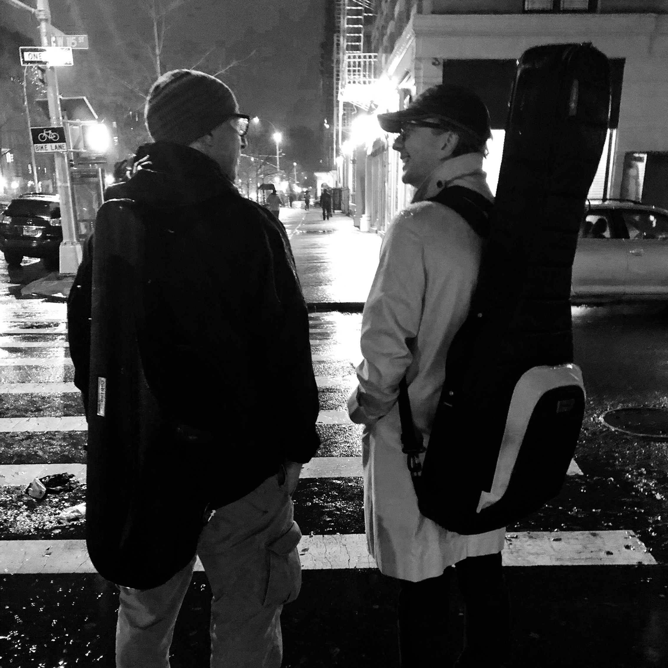 Chester Jankowski and Jesse Ostrow in New York after playing a jazz gig.