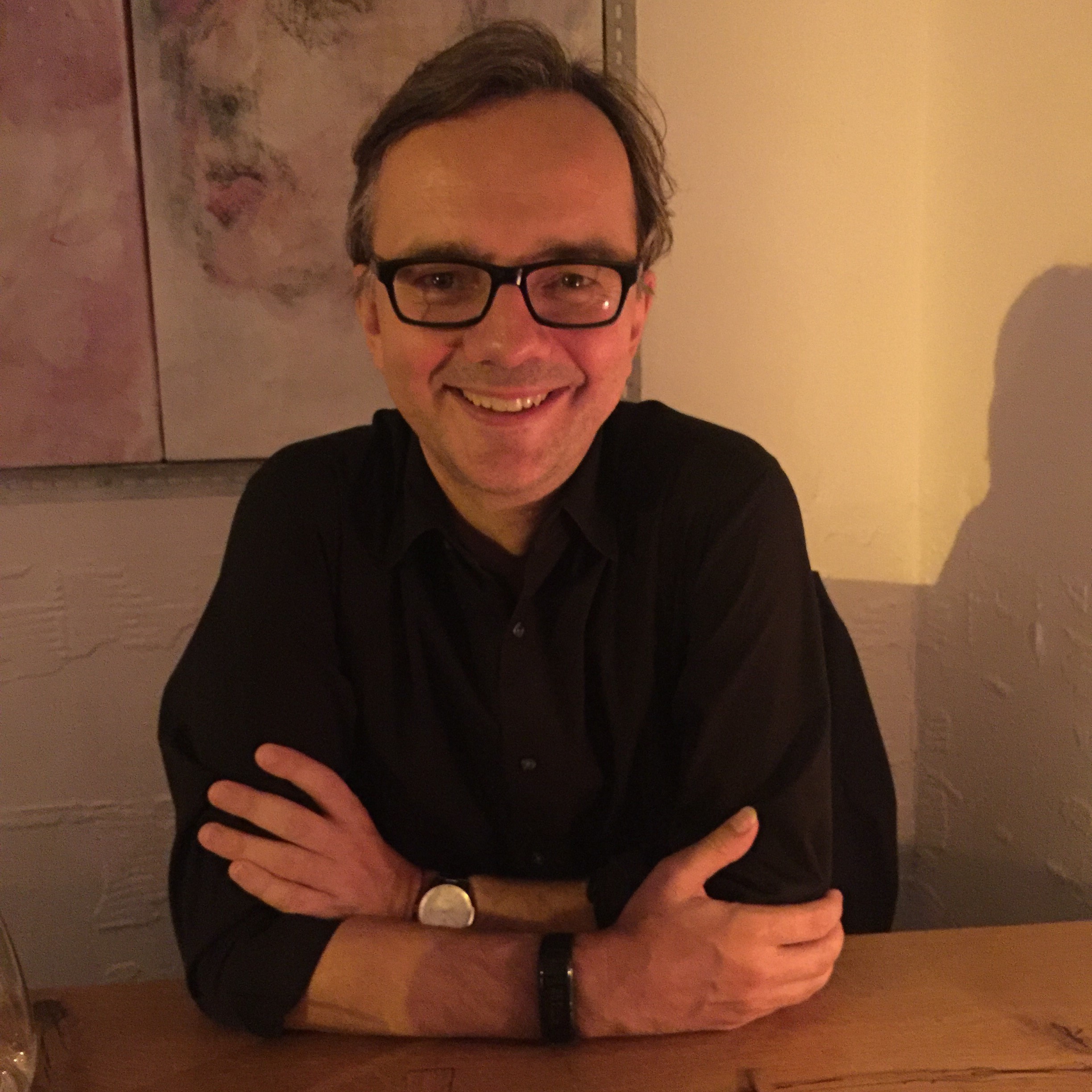 Chester Jankowski visiting Lokal restaurant in Berlin, Germany, 2018.